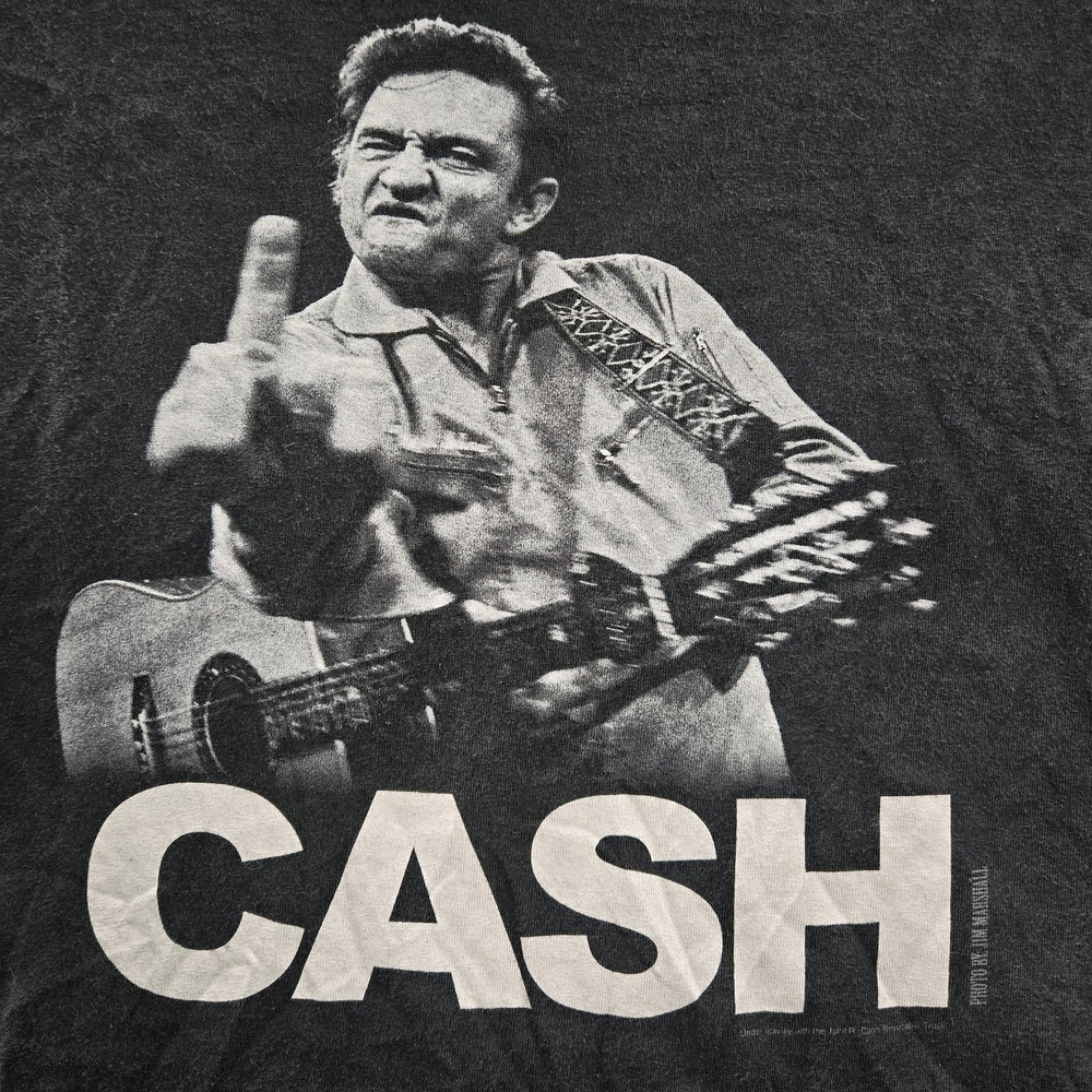 VINTAGE Jim Marshall Clothing Men Shirt L Johnny Cash Short Sleeve Logo Cotton